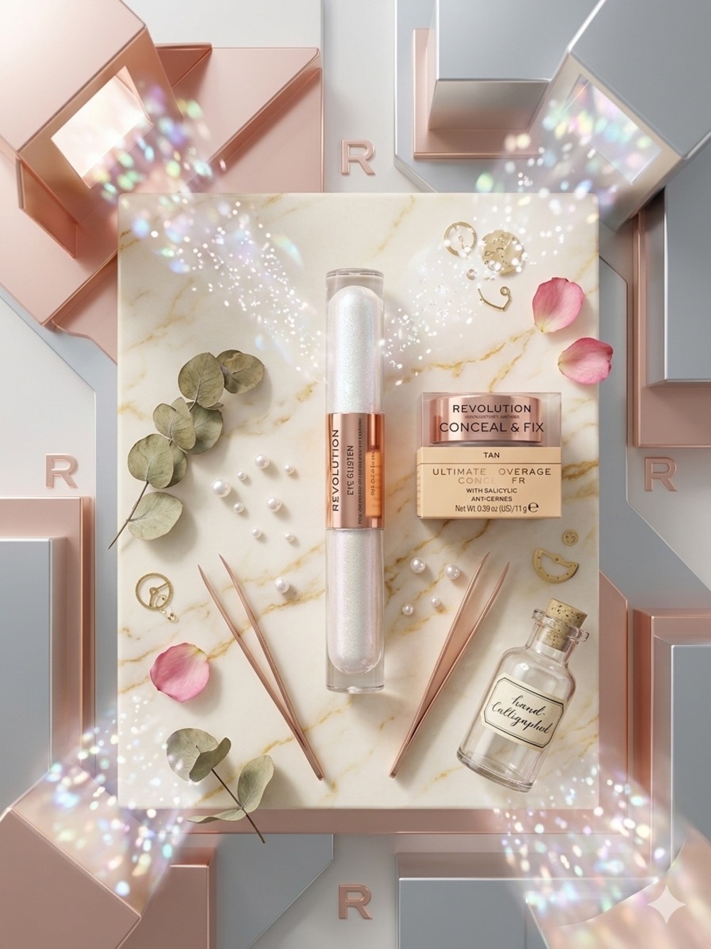 Revolution Conceal & Fix Tan + Shimmer Highlighter Duo